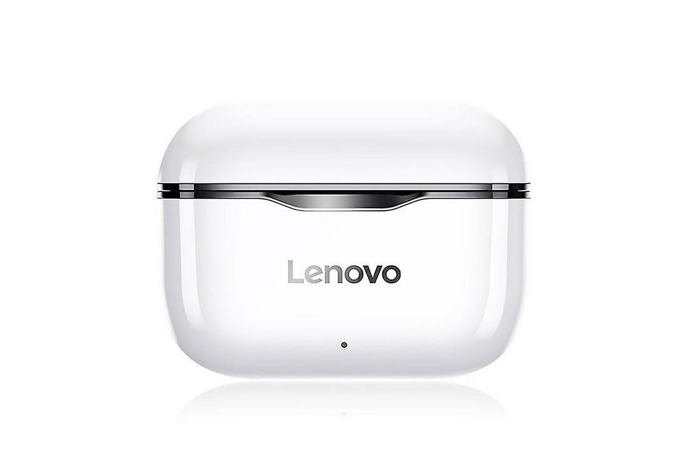Lenovo LP1 mit Touch-Steuerung Bluetooth-Kopfhörer (True Wireless, Siri, Google Assistant, Bluetooth 5.0, Stereo-Ohrhörer 300 mAh Kopfhörer-Ladehülle - Weiß mit schwarzem Rand) von Lenovo