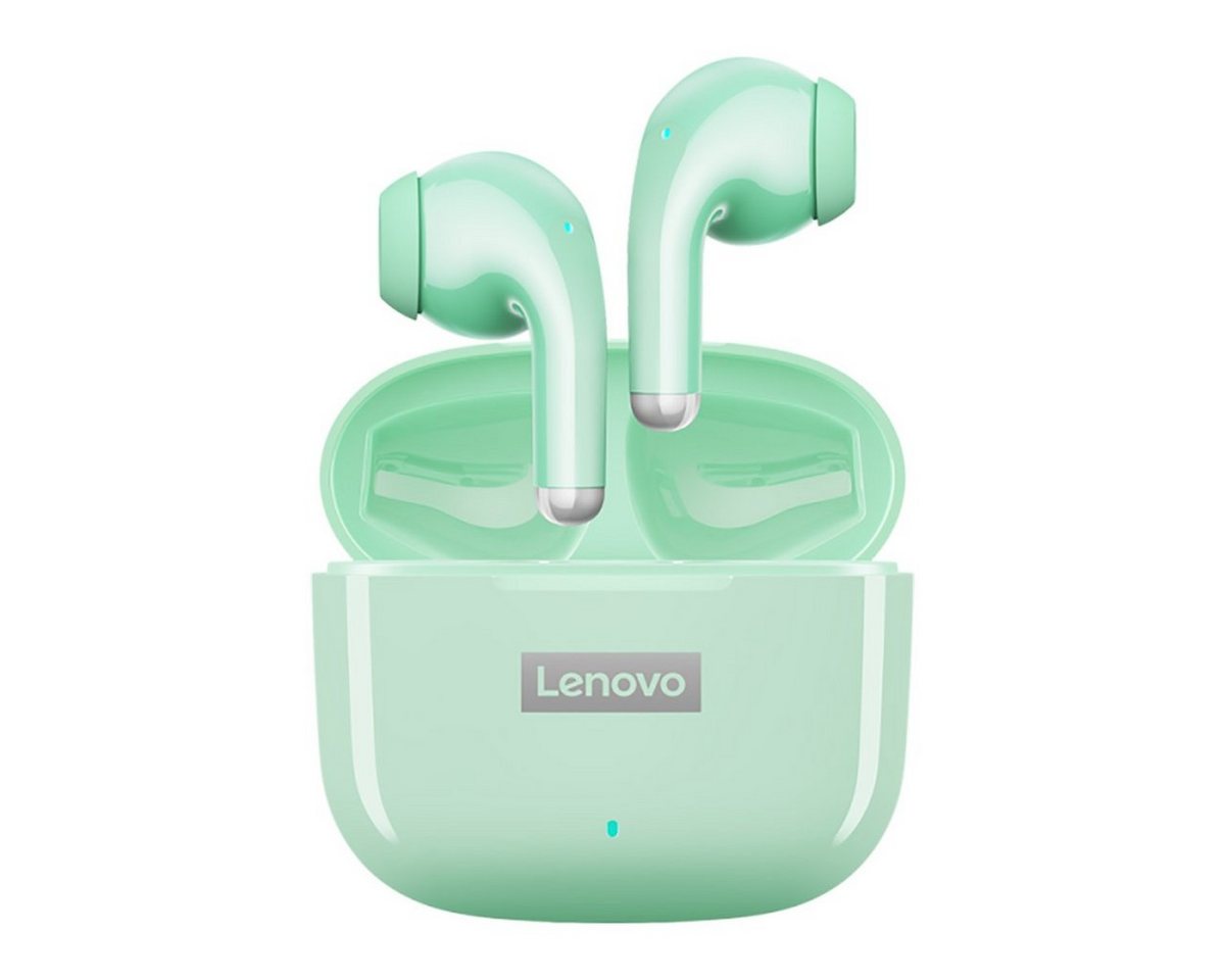 Lenovo LP40 Pro mit Touch-Steuerung Bluetooth-Kopfhörer (True Wireless, Siri, Google Assistant, Bluetooth 5.1, kabellos, Stereo Ohrhörer mit 250 mAh Kopfhörer-Ladehülle - Grün) von Lenovo