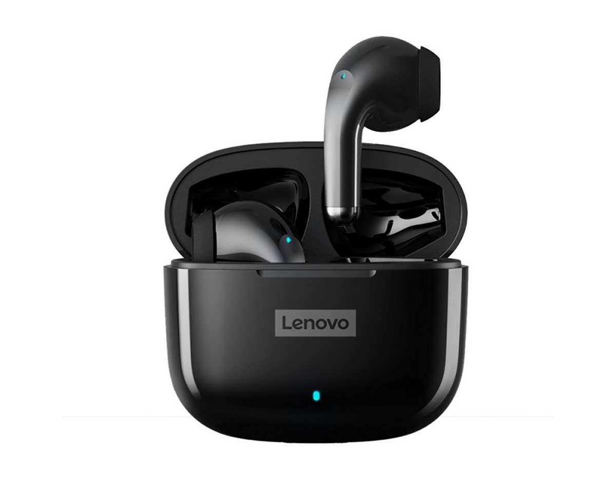Lenovo LP40 Pro mit Touch-Steuerung Bluetooth-Kopfhörer (True Wireless, Siri, Google Assistant, Bluetooth 5.1, kabellos, Stereo Ohrhörer mit 250 mAh Kopfhörer-Ladehülle - Schwarz) von Lenovo