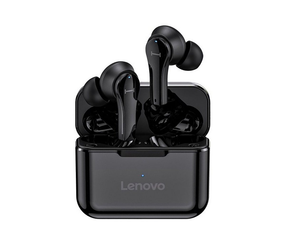 Lenovo QT82 mit Touch-Steuerung Bluetooth-Kopfhörer (True Wireless, Siri, Google Assistant, Bluetooth 5.0, kabellos, Stereo-Ohrhörer mit 400 mAh Kopfhörer-Ladehülle - Schwarz) von Lenovo