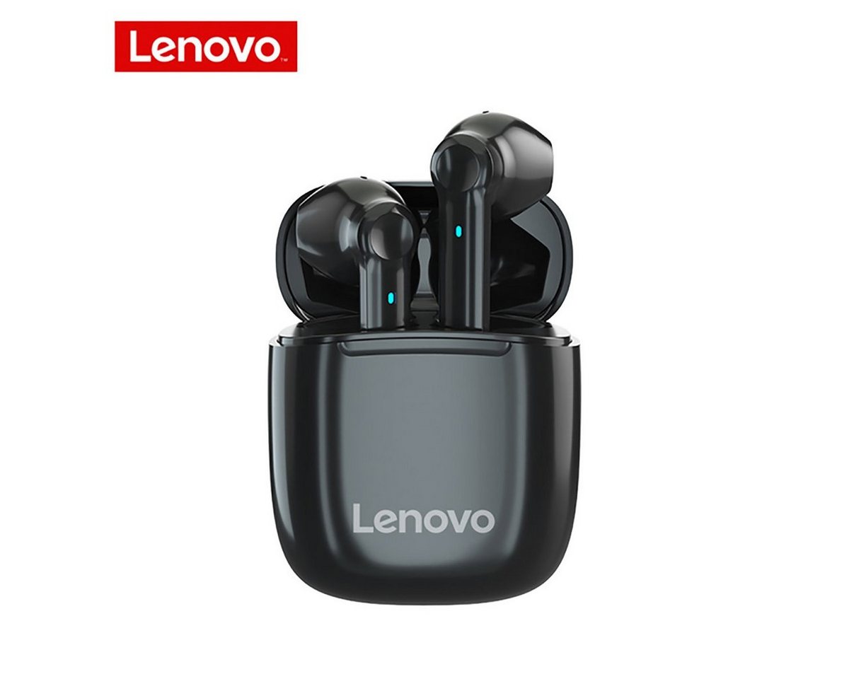 Lenovo XT89 mit Touch-Steuerung Bluetooth-Kopfhörer (True Wireless, Siri, Google Assistant, Bluetooth 5.0, kabellos, Stereo-Ohrhörer mit 300 mAh Kopfhörer-Ladehülle - Schwarz) von Lenovo