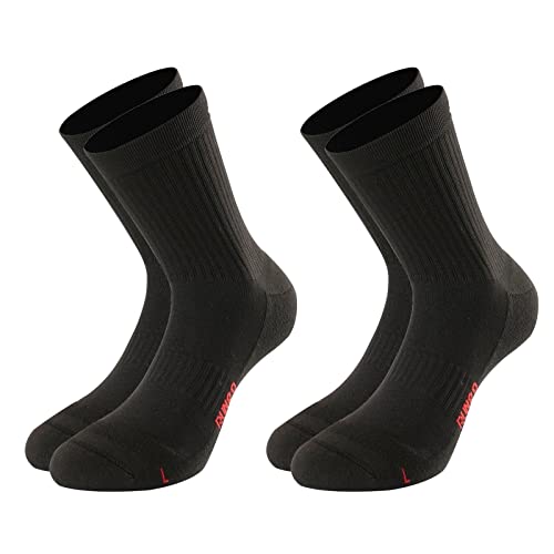 2 PAAR LENZ RUNNING 2.0 Winter Laufsocken Thermosocken Outdoor - Socken 075(39-41,BLACK/GREY - schwarz, grau) von Lenz