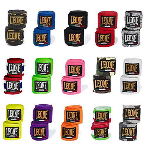 Leone1947 Handbandagen Teilelastisch 2,5m / 3,5m / 4,5m lang - Boxbandagen MMA Boxen Bandagen Wickelbandagen Boxen Muay Thai - Diverse Farben und Längen (Legionarvis, 3,50m) von Leone1947