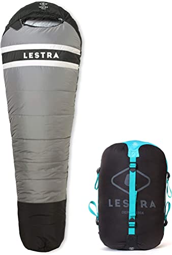 Lestra Outdoor Greenland 200 – Extremer Kaltschlafsack – T° Limit Komfort-11 °C – rechter Verschluss – Wärme & Komfort – Erwachsene – 200 x 75 cm – 1,6 kg Schlafsack, grau, 200x75 von Lestra