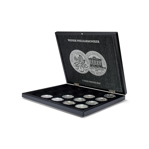 Leuchtturm 350448 Volterra Münzkassette für 20 Wiener Philharmoniker-Silberunzen in Münz-Kapseln - 1 OZ. - schwarz von Leuchtturm