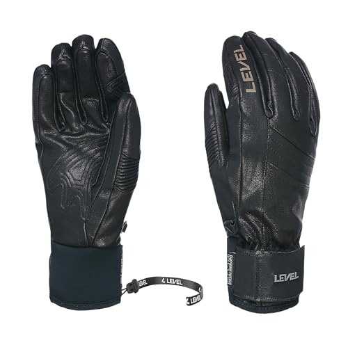 Level Rexford - Snowboard Handschuhe Leder, Thermohandschuhe Winter Herren, Winterhandschuhe Herren Wasserdicht mit Stulpe, Atmungsaktiv und Schützend für Snowboard und Skifahren - 1 Paar von Level