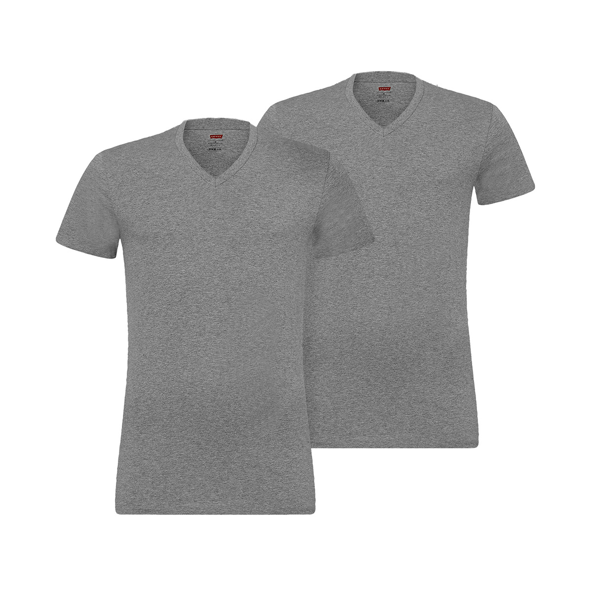 2 er Pack Levis 200SF V-Neck T-Shirt Men Herren Unterhemd V-Ausschnitt L, 758 - middle grey mélange von Levi's