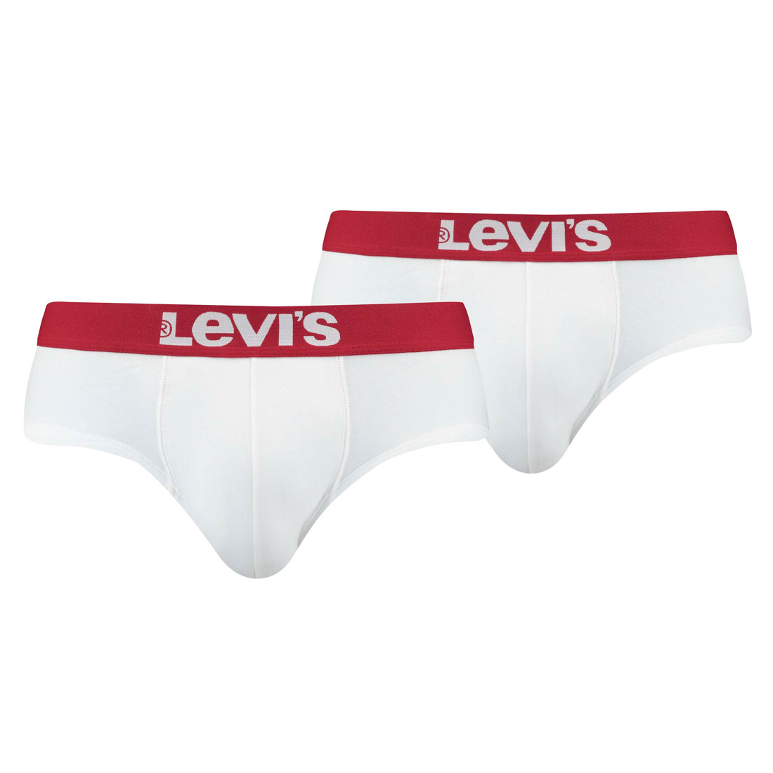 2er Pack Levis Men Solid Basic Brief Shorts Slip Herren Unterhose Pant Unterwäsche L, 317 - white/white von Levi's