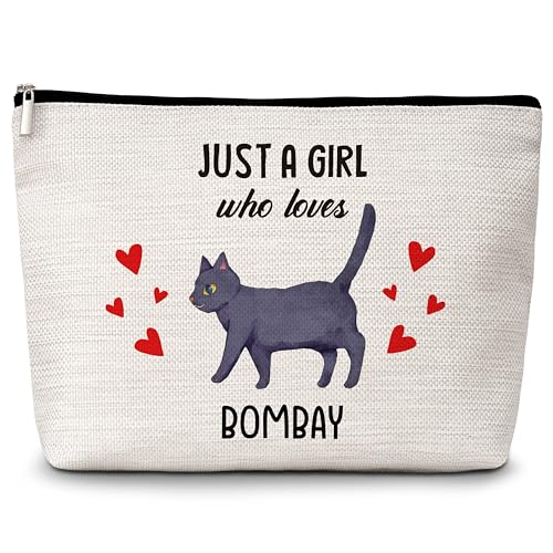 Bombay Make-up-Tasche für Katzenliebhaber, Geschenk für Katzenliebhaber, Haustierbesitzer, Geburtstags- und Weihnachtsgeschenke für Mädchen, Frauen, Freunde, 81, Weiss/opulenter Garten von Levitatinyear