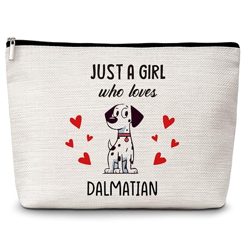 Kosmetiktasche für Hundeliebhaber, "Just A Girl Who Loves Dogs", Dalmatiner-Make-up-Tasche, Geschenke für Hundeliebhaber, Haustierbesitzer, Geburtstags-, Weihnachtsgeschenke für Mädchen, Frauen, von Levitatinyear