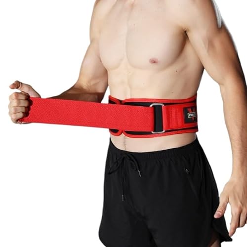 Rückenstützgürtel bei Bandscheibenvorfall – Gewichtheber-Taillengürtel for Kniebeugen, Kreuzheben und schweres Heben (Color : Red, Size : L) von Lewey