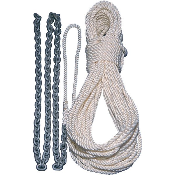 Lewmar 1/2x150´ Nylon 1/4x10´ Rope With Chain Weiß von Lewmar