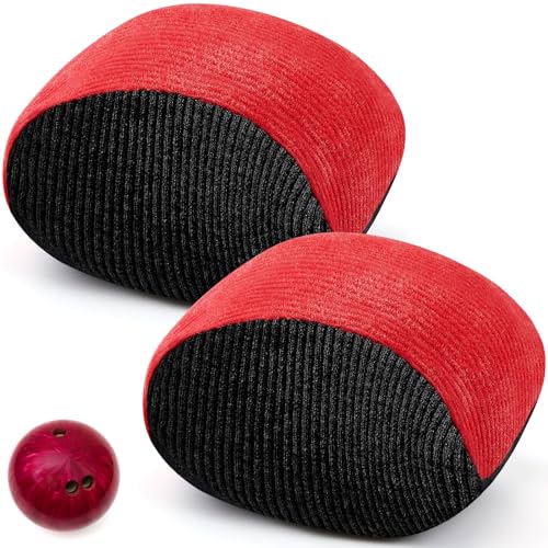 Lewtemi 2 Stück Mikrofaser-Bowling-Griffbälle, Mikrofaser-Bowling-Kolophonium-Taschen für Hände für Golf, Heben, Klettern, Tennis, Gymnastik (rot und schwarz) von Lewtemi