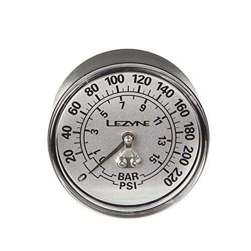 Lezyne Pumpe Manometer, Schwarz/Silber, 1-RP-FLGUE-V2220 von Lezyne