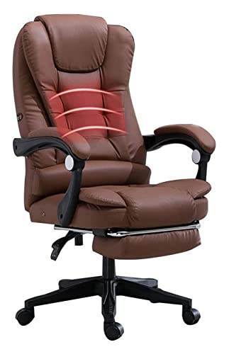 LiChA Bürostuhl, Computerspielstuhl, Liegestuhl, ergonomischer Racing-Bürostuhl, hohe Rückenlehne, PU-Leder, Tisch und Stuhl, Massagestuhl, Stuhl (Farbe: Braun) von LiChA