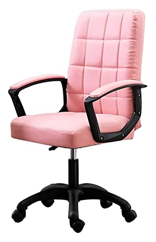 LiChA Bürostuhl, Computerstuhl, Büro-Schreibtischstuhl, verstellbare Taillenstütze, gepolsterter Sitz, PU-Hebestuhl mit mittlerer Rückenlehne, rotierender Arbeitsbankstuhl (Farbe: Rosa) erforderlich von LiChA
