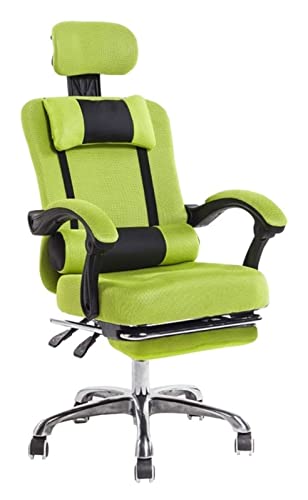 LiChA Bürostuhl, Computerstuhl, E-Sport-Spielstuhl, ergonomischer Kissensitz, Netzstoff, hohe Rückenlehne, drehbarer Büro-Schreibtischstuhl, Hebestuhl, Stuhl (Farbe: Grün) von LiChA