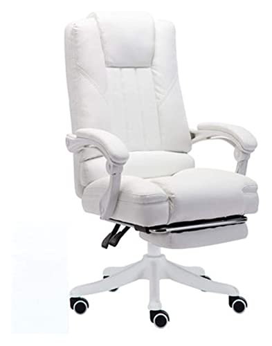 LiChA Bürostuhl, E-Sport-Stuhl, ergonomischer Computerspiel-Stuhl, Lift-Drehstuhl, Rückenlehne, Arbeitsstuhl, gepolsterter Sitzstuhl (Farbe: Weiß, Größe: Einheitsgröße) von LiChA