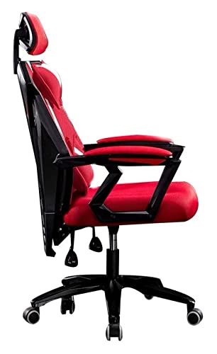 LiChA Bürostuhl, E-Sport-Stuhl, ergonomischer Rennstuhl, Computerstuhl, hohe Rückenlehne, Chefsessel, Bürostuhl, Lift-Drehstuhl, Stuhl (Farbe: schwarzes Gestell, rotes Netz), erforderlich von LiChA