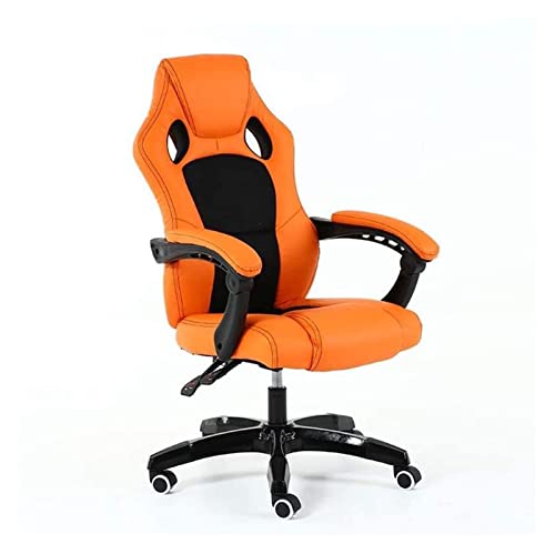 LiChA Bürostuhl, E-Sport-Stuhl, ergonomischer Tisch und Stuhl, Bürostuhl, Computerstuhl, hohe Rückenlehne, Verstellbarer Drehstuhl, Hebestuhl, Stuhl (Farbe: Orange, Schwarz) erforderlich von LiChA