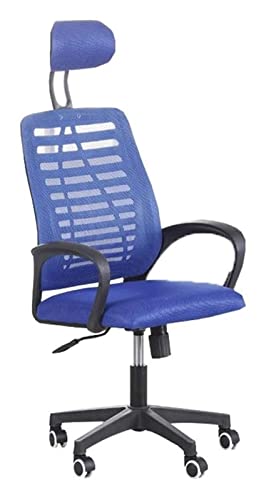 LiChA Bürostuhl, Sessel, Ergonomie, hohe Rückenlehne, Computer-Schreibtischstuhl, Netzstoff-Drehstuhl, Arbeitsstuhl, Spielstuhl, Stuhl (Farbe: Blau) von LiChA