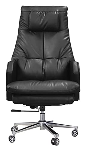LiChA Bürostuhl Boss Chair Bürostuhl Computerstuhl mit hoher Rückenlehne Ledergepolsterter Sitzlift Drehstuhl Arbeitsstuhl Stuhl (Farbe: Schwarz, Größe: Einheitsgröße) erforderlich von LiChA