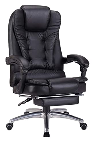 LiChA Bürostuhl Boss Chair Bürostuhl Rückenlehne Computerstuhl Liegender Schreibtischstuhl Gepolsterter Sitz Drehbarer Spielstuhl Stuhl (Farbe: Schwarz) erforderlich von LiChA