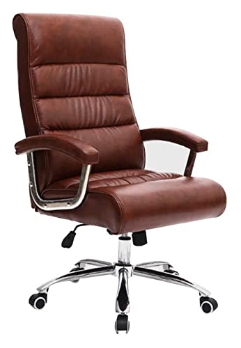 LiChA Bürostuhl Boss Chair Liegender Bürostuhl aus PU-Leder mit hoher Rückenlehne Chefsitz Ergonomischer Drehstuhl Rückenlehne Gaming-Stuhl Stuhl (Farbe: Braun) erforderlich von LiChA
