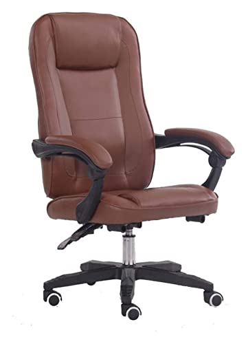 LiChA Bürostuhl Boss Drehstuhl Leder Schreibtisch Spielstuhl Taillenmassagestuhl Ergonomischer Rennbürostuhl Stuhl (Farbe: Braun) erforderlich von LiChA