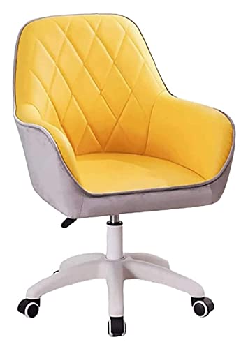 LiChA Bürostuhl Büroschreibtisch und Stuhl Ergonomischer Bürostuhl Armlehnensitz Kompakter 360 ° drehbarer Sessellift Computerstuhl Stuhl (Farbe: Gelb + Grau) erforderlich von LiChA