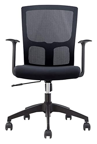 LiChA Bürostuhl Büroschreibtisch und Stuhl Ergonomischer Mesh-Computerstuhl Liegestuhl Armlehne Lift Drehstuhl Arbeitsstuhl mit mittlerer Rückenlehne Stuhl (Farbe: Schwarz) erforderlich von LiChA