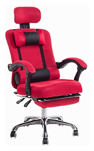 LiChA Bürostuhl Computerstuhl E-Sport-Spielstuhl Ergonomischer Kissensitz Mesh-Stoff Drehbarer Büroschreibtischstuhl mit hoher Rückenlehne Hebestuhl Stuhl (Farbe: Rot) erforderlich von LiChA