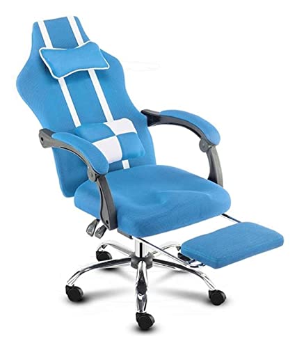 LiChA Bürostuhl Computerstuhl Lift Drehstuhl Bürostuhl Liegestuhl mit hoher Rückenlehne und Fußhocker Ergonomischer Gaming-Stuhl Stuhl (Farbe: Blau) erforderlich von LiChA