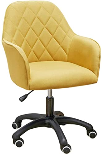 LiChA Bürostuhl Drehstuhl Bürostuhl Baumwollleinen Latex gepolsterter Sitz mit Hebeverstellung Sessel Arbeitsstuhl Stuhl (Farbe: Gelb) erforderlich von LiChA