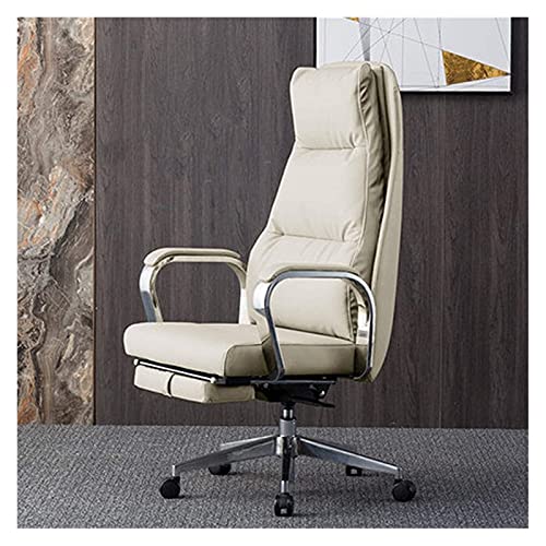 LiChA Bürostuhl Ergonomischer Bürostuhl Computerstuhl Haushaltsverstellbarer Liegestuhl mit hoher Rückenlehne Arbeitszimmer-Chefstuhl Spielstuhl Stuhl (Farbe: Weiß, Größe: Einheitsgröße) erforderlich von LiChA