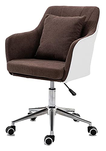 LiChA Bürostuhl Ergonomischer Computerstuhl Bürostuhl 360-Grad-Drehstuhl Stuhl ohne Armlehnen Polsterstuhl Bürostuhl Stuhl (Farbe: Braun) erforderlich von LiChA