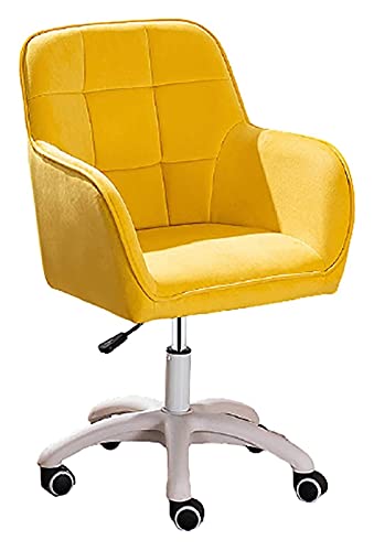 LiChA Bürostuhl Ergonomischer Computerstuhl Drehbarer Bürostuhl Tisch und Stuhl Samtschwammkissensitz Stuhl mit mittlerer Rückenlehne (Farbe: Gelb) erforderlich von LiChA