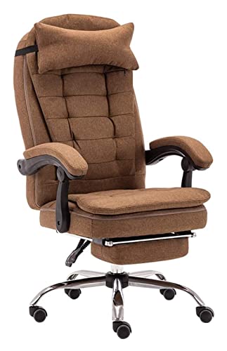 LiChA Bürostuhl Ergonomischer Stuhl Bürostuhl Computerarbeitsstuhl mit hoher Rückenlehne Lordosenstütze Spielstuhl Fußstütze Liegestuhl (Farbe: Braun) erforderlich von LiChA