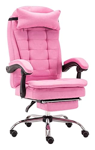 LiChA Bürostuhl Ergonomischer Stuhl Bürostuhl Computerarbeitsstuhl mit hoher Rückenlehne Lordosenstütze Spielstuhl Fußstütze Liegestuhl (Farbe: Rosa) erforderlich von LiChA