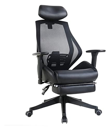 LiChA Bürostuhl Gaming-Stuhl Ergonomischer Computer-drehender Rennstuhl PU-Sitz Bürostuhl Spieldrehstuhl Boss-Stuhl Stuhl (Farbe: Schwarz) erforderlich von LiChA