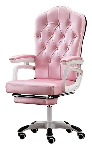 LiChA Bürostuhl Gaming-Stuhl mit hoher Rückenlehne, ergonomischer Bürostuhl, PU-Leder, Schreibtisch, Computerstuhl, Arbeitsstuhl, Verstellbarer Liegestuhl (Farbe: Rosa) von LiChA