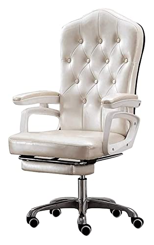 LiChA Bürostuhl Gaming-Stuhl mit hoher Rückenlehne Ergonomischer Bürostuhl PU-Leder Büroschreibtisch Computerstuhl Arbeitsstuhl Liegestuhl (Farbe: Weiß) erforderlich von LiChA