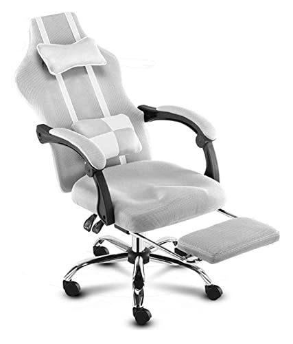 LiChA Bürostuhl Schreibtisch und Stuhl Computerstuhl Ergonomischer Liegebürostuhl Fußlift ​​Drehstuhl Sessel Taillenstütze Spielstuhl Stuhl (Farbe: Grau) erforderlich von LiChA