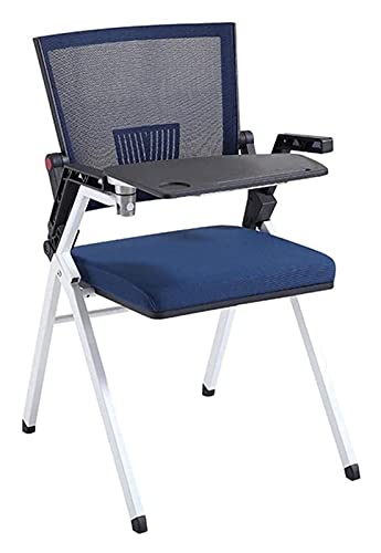 LiChA Bürostuhl Schulungsstuhl Bürostuhl Konferenzstuhl mit Schreibtafel Klapptisch und Stuhl mit Tablet-Arm Stuhl (Farbe: Blau, Größe: 52 x 58 x 86 cm) erforderlich von LiChA