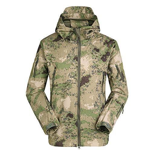 LiGG Herren Softshelljacke Camouflage Jagdjacke Wasserdicht Winddicht Military Funktionsjacke Winter Warm Innenfutter Regenjacke Skijacke von LiGG