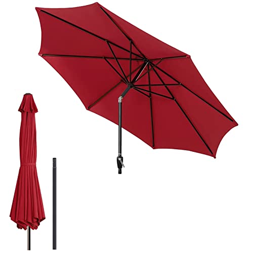 LiJJi 9 Ft Outdoor Umbrellas Round Patio Umbrella with Tilt and Crank, Sun Protection Waterproof Outdoor Market Table Umbrella, Without Base for Home Garden, Lawn, Deck, Market,Pool & Backyard von LiJJi