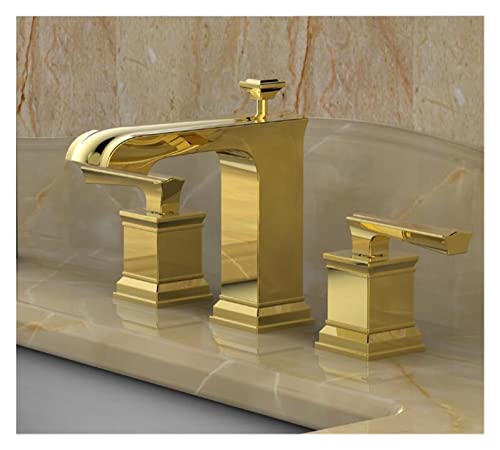 LiJJi Basin Faucets America Brass Bathroom 8'Sink Faucet Widespread 3 Hole Bathroom Basin Mixer von LiJJi