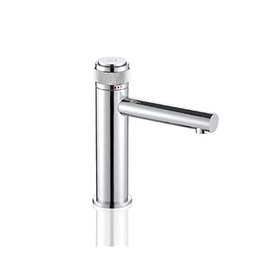 LiJJi Basin Faucets Chrome Brass Bathroom Sink Faucet Key Push-Button Brush Gold Hot and Cold Water Tap von LiJJi