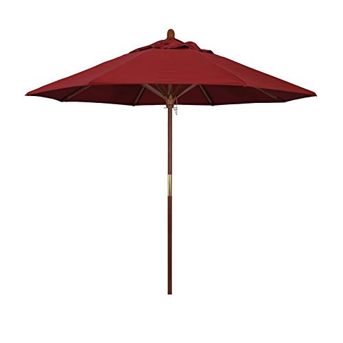LiJJi Patio Umbrella 9ft Solid Wood Patio Umbrella Outdoor Umbrella with 8 Ribs for Garden, Lawn, Deck, Backyard & Pool, Uv Protected Waterproof von LiJJi