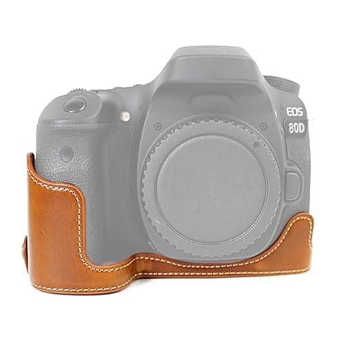 Kamera-Halbtasche 1/4 Zoll Gewinde PU Leder Kamera Half Case Base für Canon EOS 80D / 70D Kamera Zubehör Tasche von Liaoxig